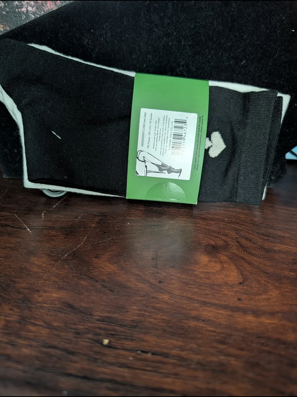NWOT kate spade White Crew Socks with Playful Pet and Mug Graphics
